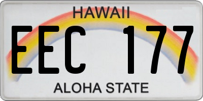 HI license plate EEC177