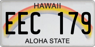 HI license plate EEC179