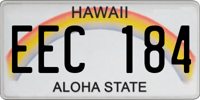 HI license plate EEC184