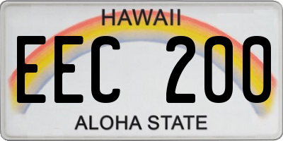 HI license plate EEC200