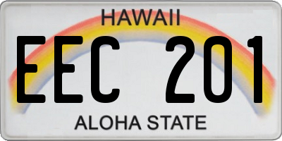 HI license plate EEC201