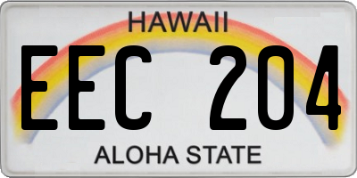 HI license plate EEC204