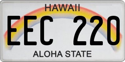 HI license plate EEC220