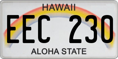 HI license plate EEC230