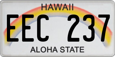 HI license plate EEC237