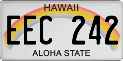 HI license plate EEC242