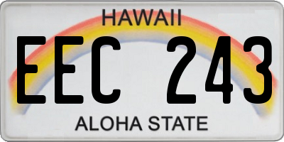 HI license plate EEC243