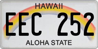 HI license plate EEC252