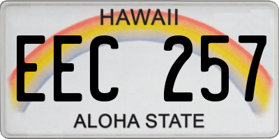HI license plate EEC257