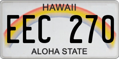 HI license plate EEC270