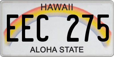 HI license plate EEC275
