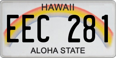 HI license plate EEC281