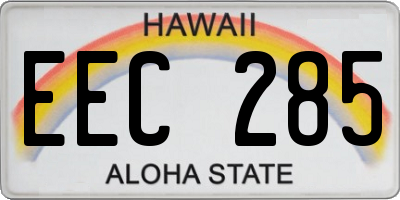 HI license plate EEC285