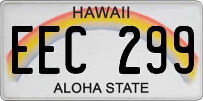 HI license plate EEC299