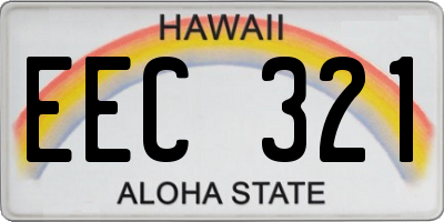 HI license plate EEC321