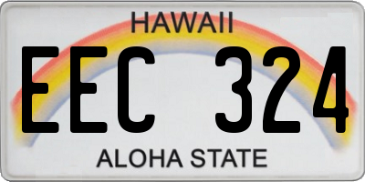 HI license plate EEC324