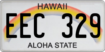 HI license plate EEC329