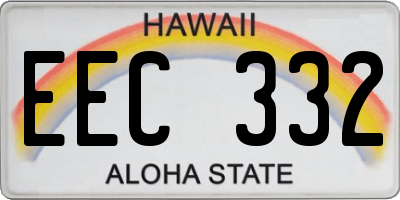 HI license plate EEC332