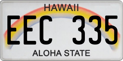 HI license plate EEC335