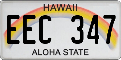 HI license plate EEC347