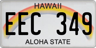 HI license plate EEC349