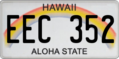 HI license plate EEC352
