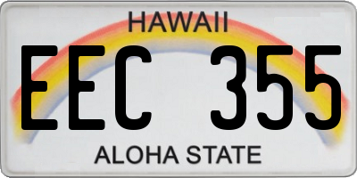 HI license plate EEC355