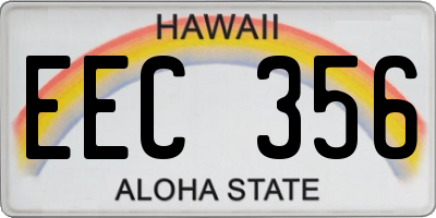 HI license plate EEC356