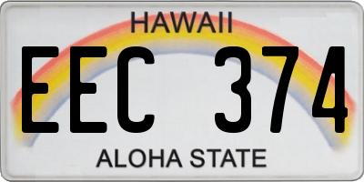 HI license plate EEC374