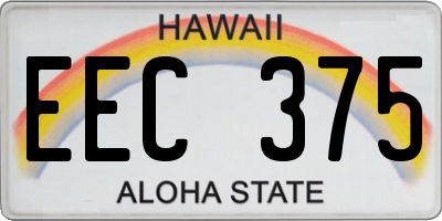 HI license plate EEC375