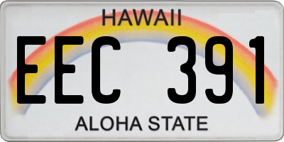 HI license plate EEC391