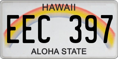 HI license plate EEC397