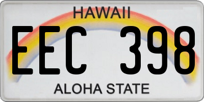 HI license plate EEC398