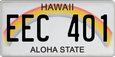 HI license plate EEC401