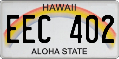 HI license plate EEC402