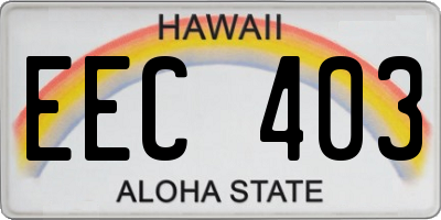 HI license plate EEC403