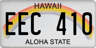 HI license plate EEC410
