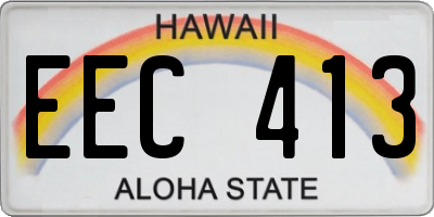 HI license plate EEC413