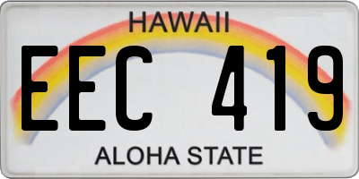 HI license plate EEC419