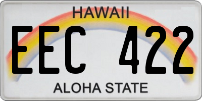 HI license plate EEC422