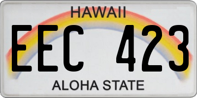 HI license plate EEC423