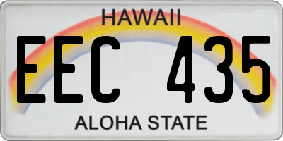 HI license plate EEC435