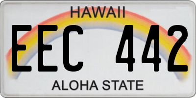 HI license plate EEC442