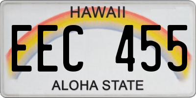 HI license plate EEC455