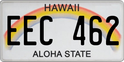 HI license plate EEC462