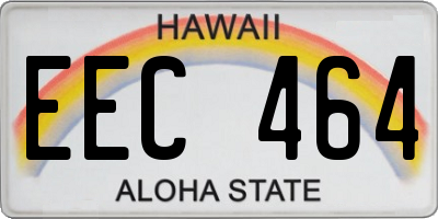 HI license plate EEC464