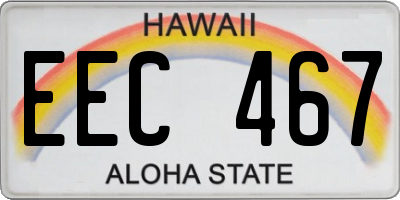 HI license plate EEC467