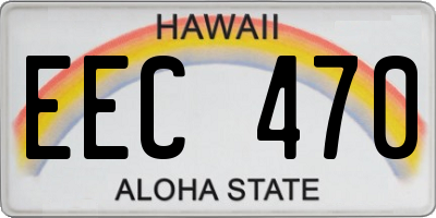 HI license plate EEC470