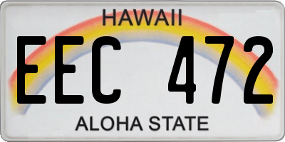 HI license plate EEC472