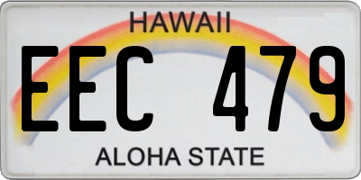 HI license plate EEC479